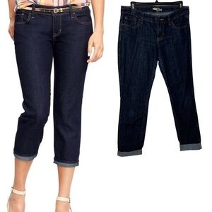 OLD NAVY dark blue jean pants. Cuffed. Size 6